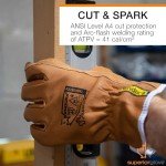 Goat Grain Leather Arc Flash Work Gloves - Medium