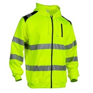 Men's Hi-Vis Reflective Zip Hoodie, Yellow