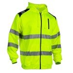 Men's Hi-Vis Reflective Zip Hoodie, Yellow