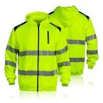 Men's Hi-Vis Reflective Zip Hoodie, Yellow