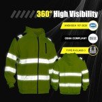 Men's Hi-Vis Reflective Zip Hoodie, Yellow