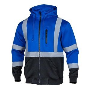Men's High-Visibility Reflective Safety Hoodie - Royal Blue