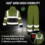 Hi-Vis Waterproof Rain Jacket and Pants Set
