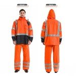 High Visibility Waterproof Rain Jacket for Men