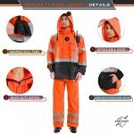 High Visibility Waterproof Rain Jacket for Men