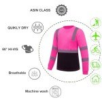 Hi-Vis Reflective Long Sleeve Safety T-Shirts - 2PC