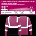 Hi-Vis Reflective Long Sleeve Safety T-Shirts - 2PC