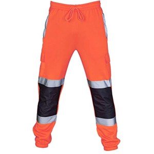 Hi-Vis Reflective Safety Pants for Men with Pockets