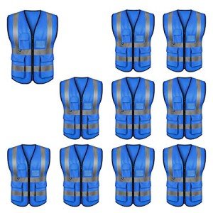 TopTie High Visibility Safety Vest, Pack of 10