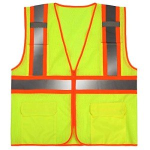 High-Visibility Reflective Safety Vest with Zipper