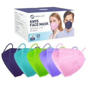 20-Pack Multi-Color KN95 Face Masks for Adults