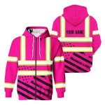 Customizable Hi-Vis Pink USA Flag Safety Jacket