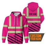 Customizable Hi-Vis Pink USA Flag Safety Jacket