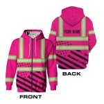 Customizable Hi-Vis Pink USA Flag Safety Jacket