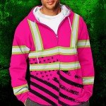 Customizable Hi-Vis Pink USA Flag Safety Jacket