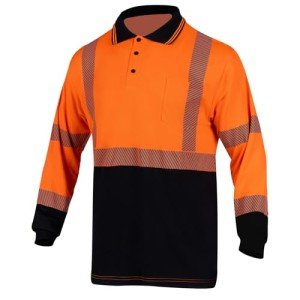 Men's Hi-Vis Long Sleeve Reflective Safety Polo