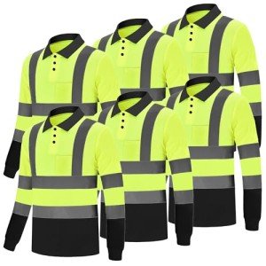 Hi-Vis Safety Polo Shirts – 6 Pack Set