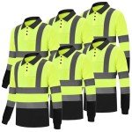 Hi-Vis Safety Polo Shirts – 6 Pack Set