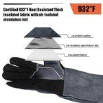 OZERO 932°F Heat Resistant Cowhide Welding Gloves