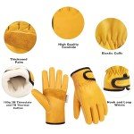 Men's Winter Leather Work Gloves with Thinsulate