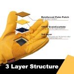 Men's Winter Leather Work Gloves with Thinsulate