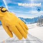 Men's Winter Leather Work Gloves with Thinsulate