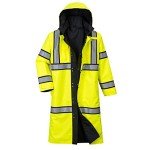 High Visibility Waterproof Reversible Raincoat - Yellow/Black