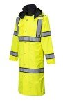 High Visibility Waterproof Reversible Raincoat - Yellow/Black