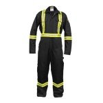 Flame Resistant High Visibility Coverall - Medium Black