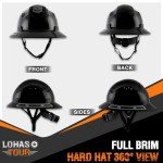 LOHASTOUR Vented Full Brim Hard Hat Safety Helmet
