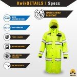 High Visibility Reflective Rain Jacket - Large