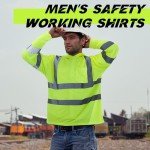 4-Pack Reflective Safety Hooded T-Shirts - Fluorescent Yellow