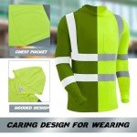 4-Pack Reflective Safety Hooded T-Shirts - Fluorescent Yellow