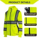 Hi-Vis Women's Reflective Hoodie with Detachable Hat