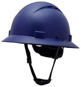 Vented Full Brim Safety Helmet - Black Carbon Fiber