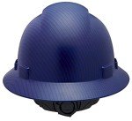 Vented Full Brim Safety Helmet - Black Carbon Fiber