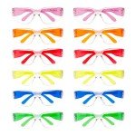 BISON LIFE Clear Lens Colorful Safety Glasses - 12 Pairs