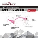 BISON LIFE Clear Lens Colorful Safety Glasses - 12 Pairs