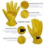 Adjustable Leather Work Gloves for Outdoor Safety