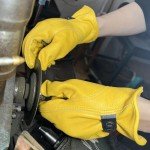 Adjustable Leather Work Gloves for Outdoor Safety