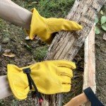 Adjustable Leather Work Gloves for Outdoor Safety