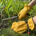 Adjustable Leather Work Gloves for Outdoor Safety