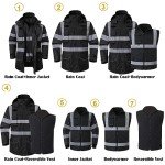 Men's High Visibility 7-in-1 Safety Winter Jacket