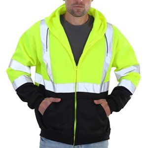 High Visibility Men's Reflective Safety Hoodie