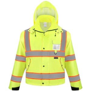 TICONN Waterproof Reflective High Visibility Rain Jacket