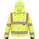 TICONN Waterproof Reflective High Visibility Rain Jacket
