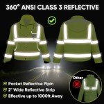 TICONN Waterproof Reflective High Visibility Rain Jacket
