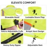 TICONN Waterproof Reflective High Visibility Rain Jacket