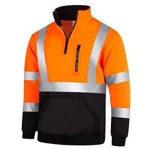 High Visibility Orange Pullover 1/4 Zipper