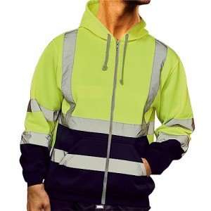 Men's Reflective Safety Hoodie - High Visibility Raincoat